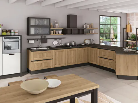 Cucina Moderna Kyra Telaio con penisola di Creo