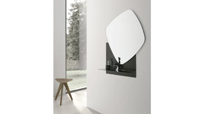 Specchio con mensola in metallo Double Trouble di Target Point
