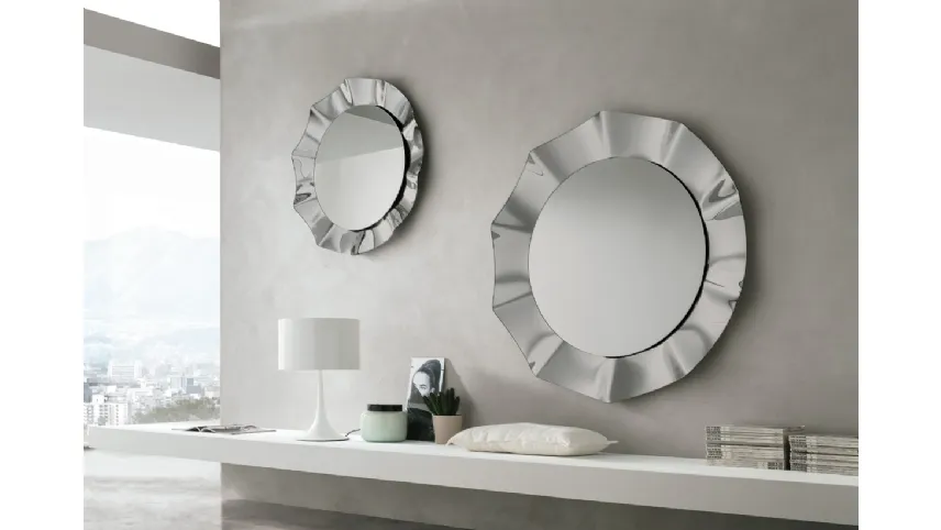 Specchio Osiride con cornice in vetro curvato di Target Point