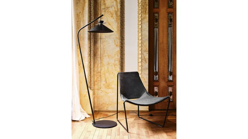 Lampada in metallo verniciato nero Japan Terra di Midj