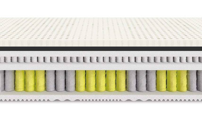 Materasso matrimoniale rigido a molle insacchettate e lattice Estella di Morfeus