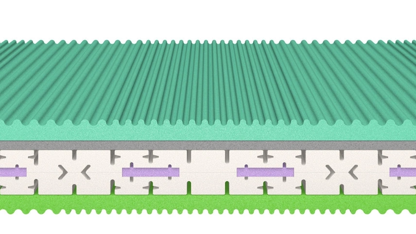 Materasso matrimoniale in ecomemory ad altissimo spessore e lattice Windy di Morfeus