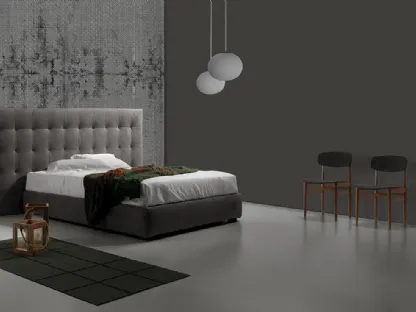 Letto in tessuto con testiera lavorazione capitonnè Desio Maxi di Excò