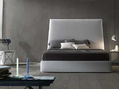 Letto con testiera Tatami alto con contenitore di Excò
