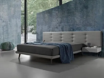Letto in pelle con testiera trapuntata Twist Tess 290 di Excò