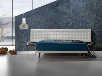 Letto matrimoniale con testiera importante in ecopelle trapuntata Twist Lersa 290 di Excò