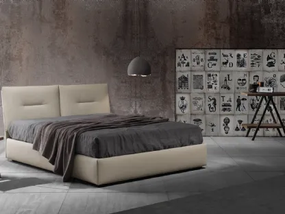 Letto in ecopelle con box contenitore Zoè uno di Excò