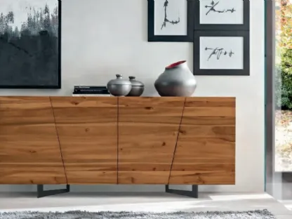 Madia Dsquare Must in legno massello con piedini a slitta in metallo di FGF Mobili