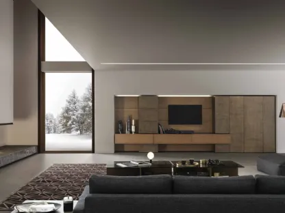 Mobile Porta Tv ModulART 08 in legno e laccato metallico di Presotto
