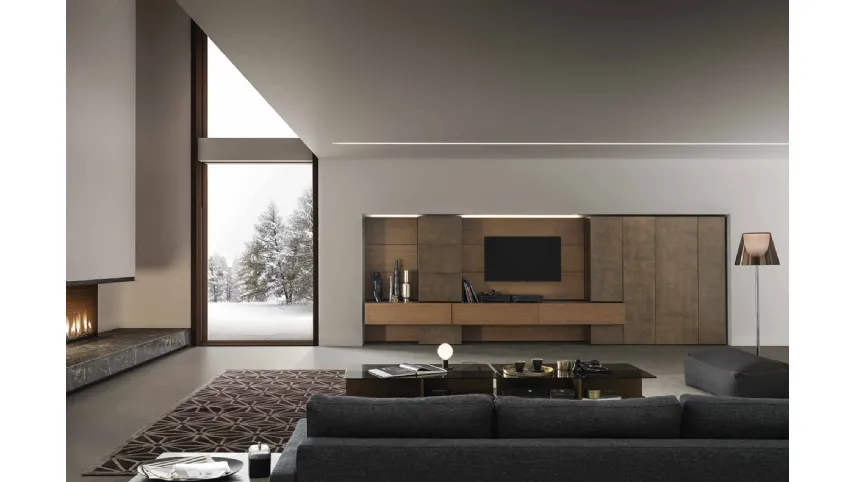 Mobile Porta Tv ModulART 08 in legno e laccato metallico di Presotto