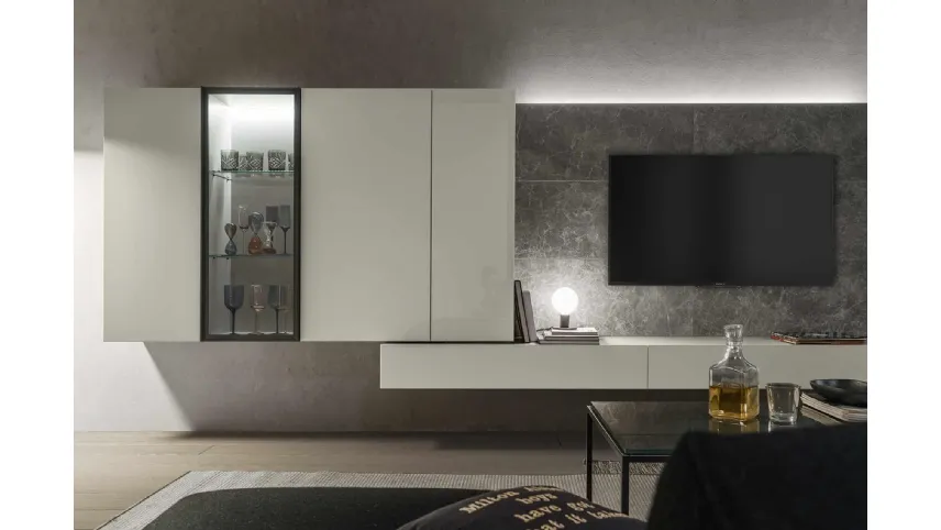 Mobile Porta Tv ModulART 12 in laccato bianco lucido di Presotto