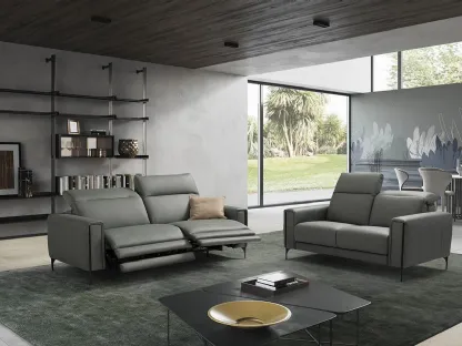 Divano relax lineare in pelle Gary di Egoitaliano