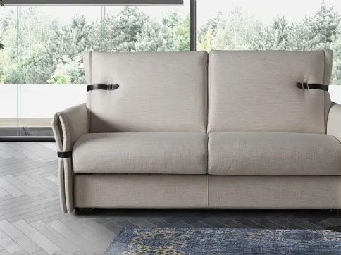 Divano letto lineare in tessuto con cinghie Louvre de Il Benessere