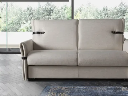 Divano letto lineare in tessuto con cinghie Louvre de Il Benessere