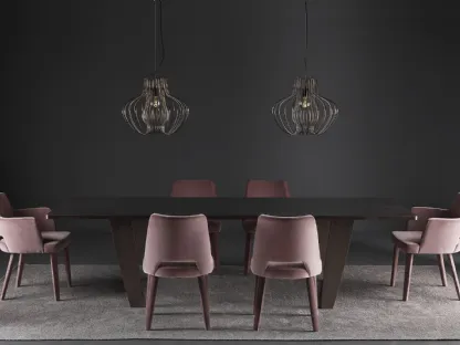 Sedia Grace completamente rivestita in tessuto imbottito di Colico