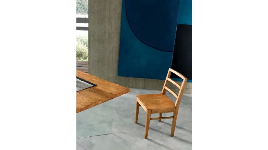 Sedia Tess completamente in legno color miele di FGF Mobili