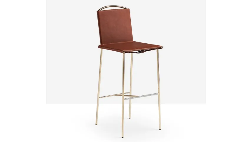 Sgabello Rem in cuoio di Midj