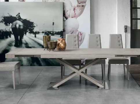 Tavolo moderno allungabile in legno e laminato Asterion di Target Point