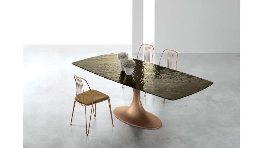 Tavolo Calice con top in vetro Target Point