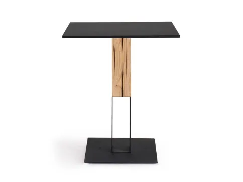 Tavolo con base in acciaio verniciato e legno e top in laminato Acqua Alta Bistrot di Colico