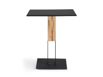 Tavolo con base in acciaio verniciato e legno e top in laminato Acqua Alta Bistrot di Colico