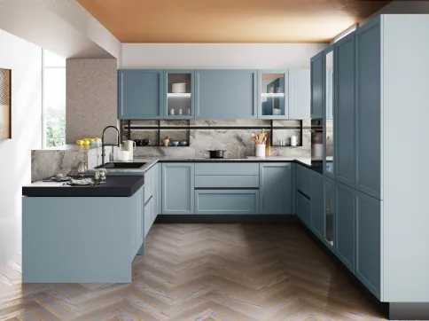Cucina Classica Contempo angolare in laccato opaco di Creo