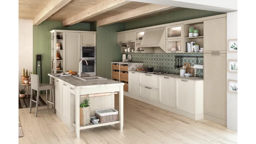 Cucina Classica Contempo con isola in legno di Creo