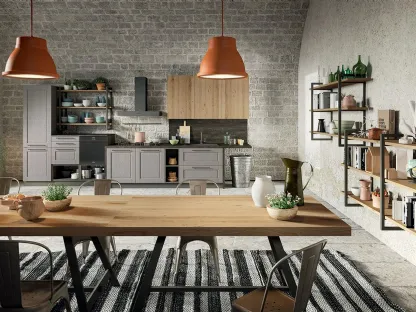 Cucina Classica lineare Epoca 02 in Frassino laccato decapè Fumo di Astra