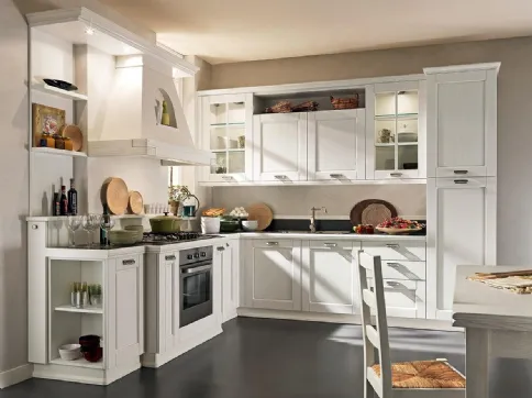 Cucina Classica ad angolo Epoca 05 in Frassino Bianco di Astra