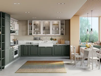 Cucina Classica angolare Grace in Frassino Verde di Creo