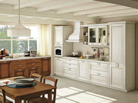 Cucina Classica Oprah in massello tinto Noce e Bianco Antico di Creo