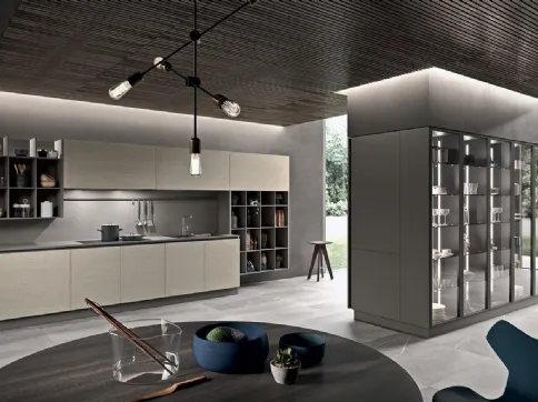 Cucina Design Mood 04 laccata a poro aperto Creta di Astra
