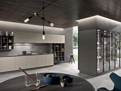 Cucina Design Mood 04 laccata a poro aperto Creta di Astra