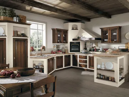 Cucina in muratura Onelia Frassino tinto Noce di Lube