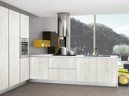 Cucina Moderna Ank finitura Rovere Bianco di Creo