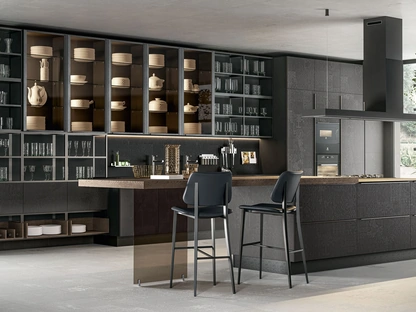 Cucina Moderna con isola Clover Design 01 in gres di Lube