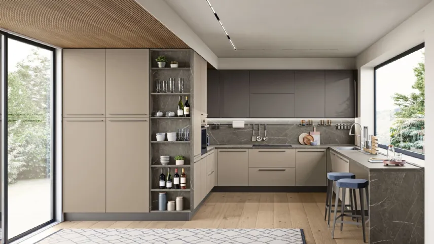 Cucina Moderna Color Lab angolare di Creo