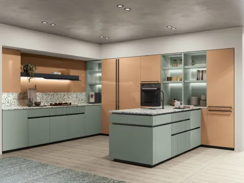 Cucina Moderna Color Lab con penisola di Creo