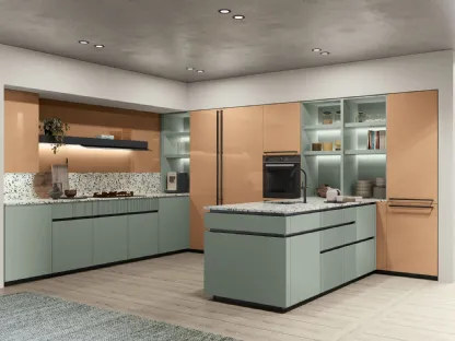 Cucina Moderna Color Lab con penisola di Creo