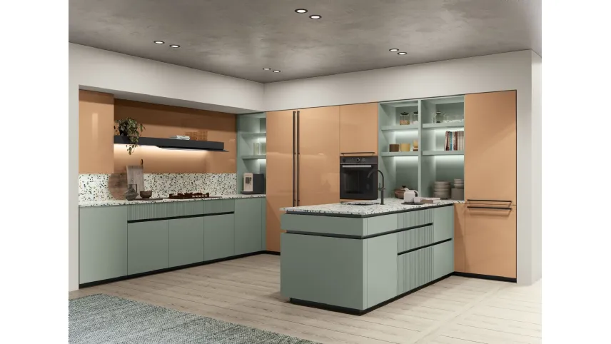 Cucina Moderna Color Lab con penisola di Creo