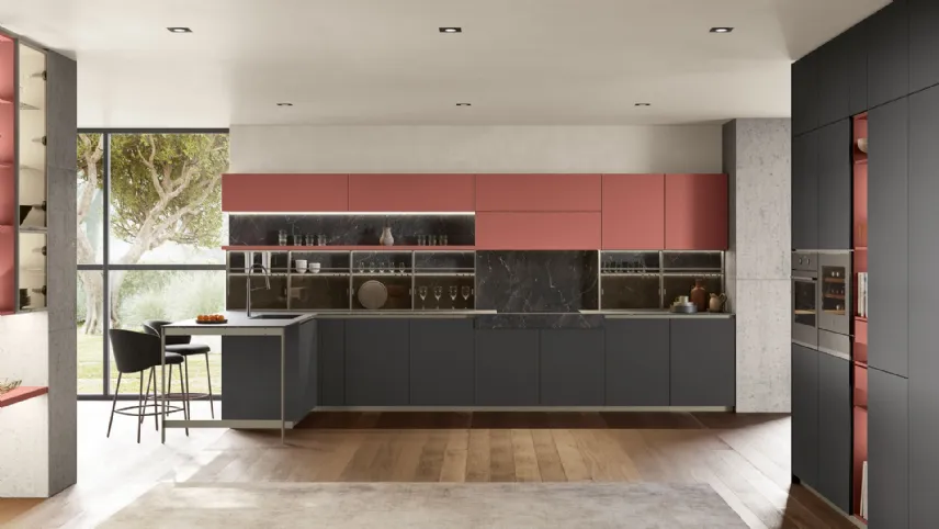Cucina Moderna Color Lab con penisola di Creo