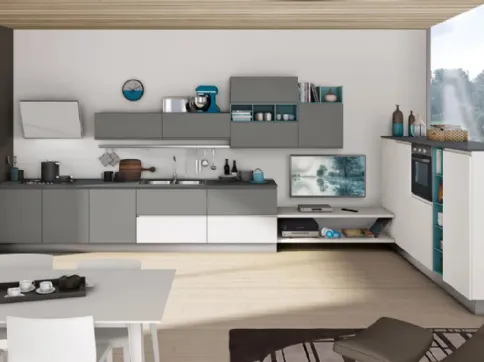 Cucina Jey Feel Grigio e Bianco di Creo