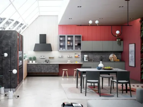 Cucina Jey Feel Stone Black e Grigio di Creo