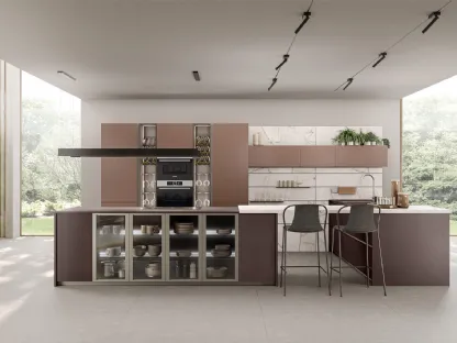 Cucina Moderna con penisola Immagina Mathera 01 di Lube