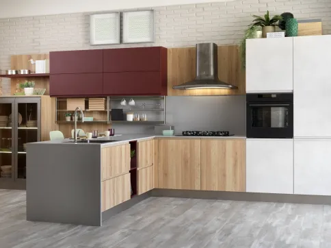 Cucina Moderna con penisola Jey Feel 02 di Creo