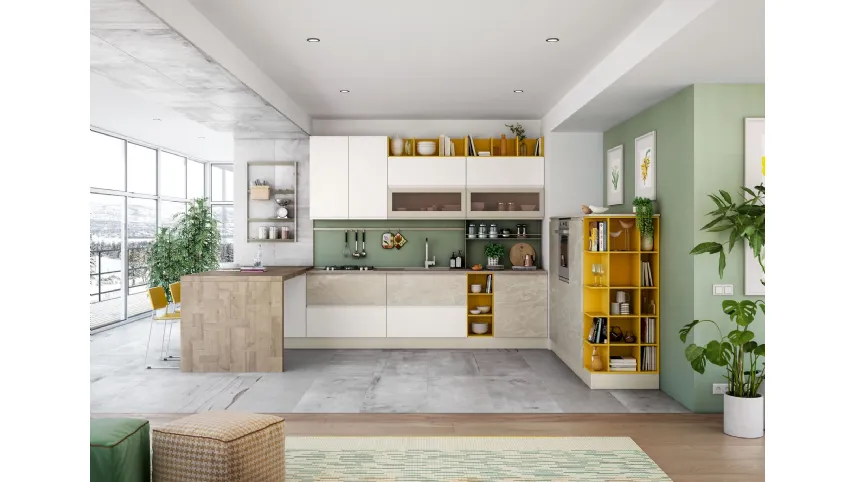 Cucina Moderna Jey Feel con penisola di Creo