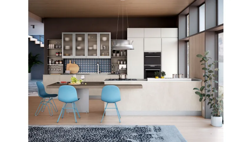 Cucina Moderna Jey Feel con penisola di Creo