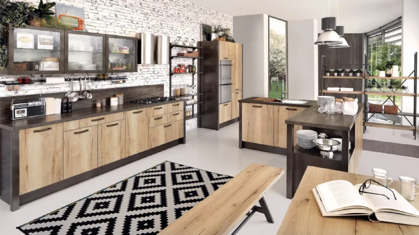 Cucina Moderna Kyra con isola di Creo
