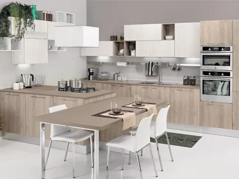 Cucina Moderna Kyra con penisola di Creo
