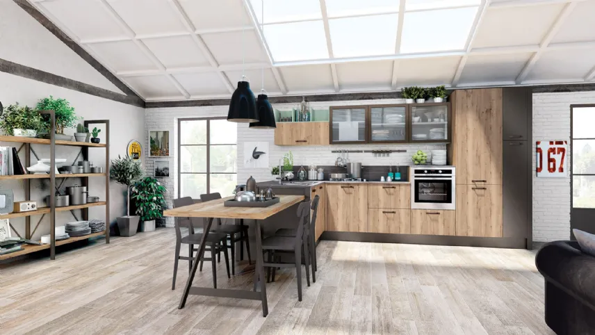 Cucina Moderna Kyra con penisola di Creo